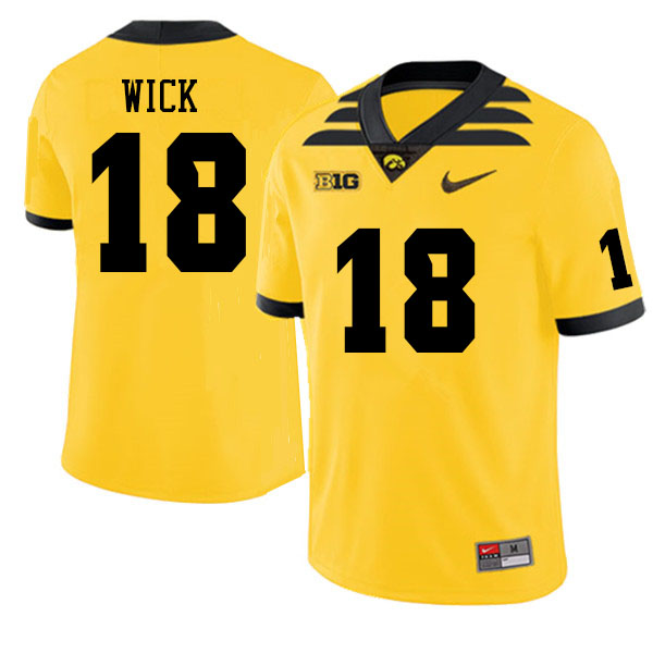 Men #18 Alec Wick Iowa Hawkeyes College Football Jerseys Sale-Gold